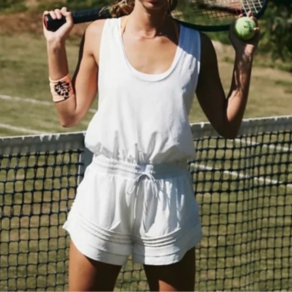NWT FP Movement by Free People- White- Check It Out Runsie